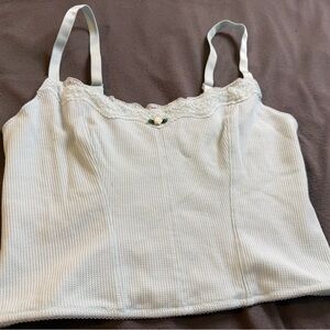 Colsie Ivory Lace Trim Camisole